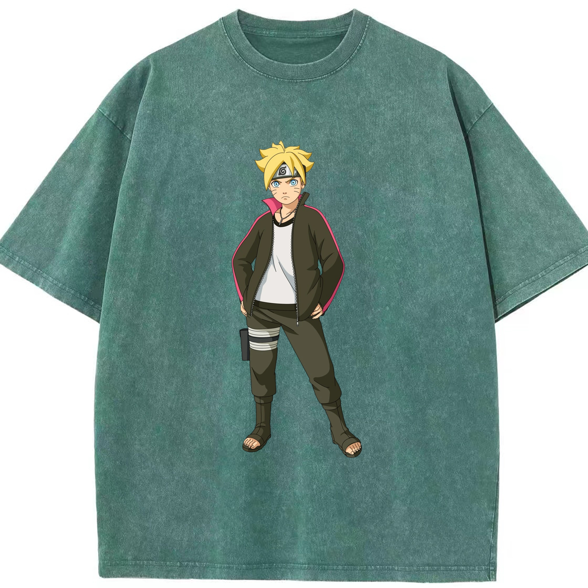 （画像用） NARUTO -ナルト- うずまき ボルト Uzumaki Boruto 綿100% ヴィンテージ風 半袖Tシャツ（フロントプリント）